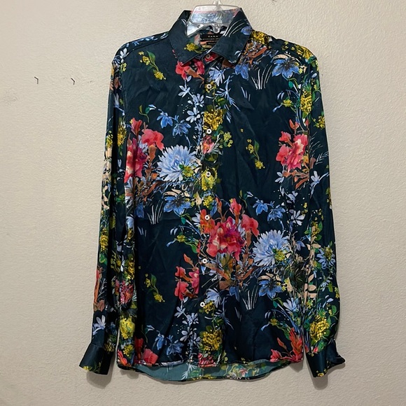 ZARA LONG SLEEVE FLORAL BLOUSE - Picture 1 of 8